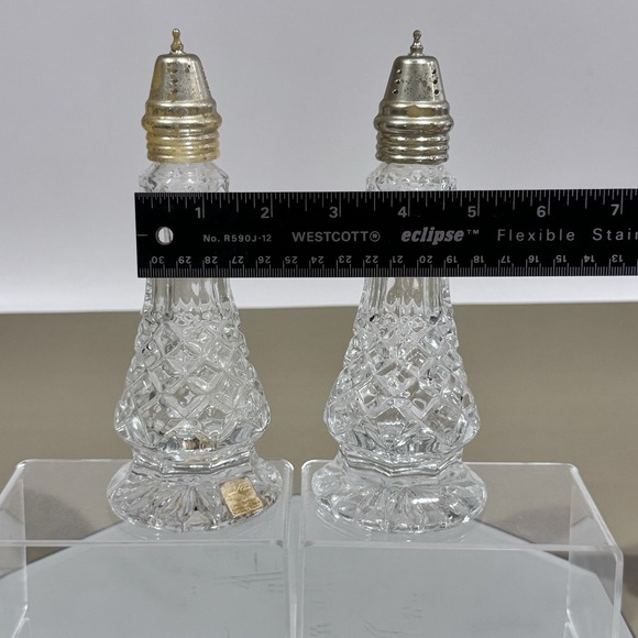Crystal Clear Czech Republic Essex Salt & Pepper Shaker Set Approx 8" Tall - Picture 7 of 7
